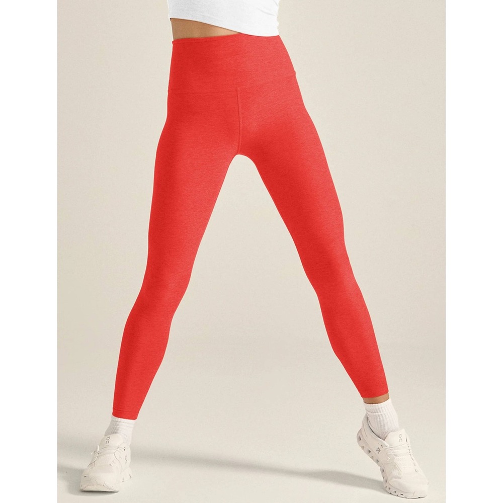 Beyond Yoga Red Coral Spacedye Midi High Waisted Leggings Womens Size XS